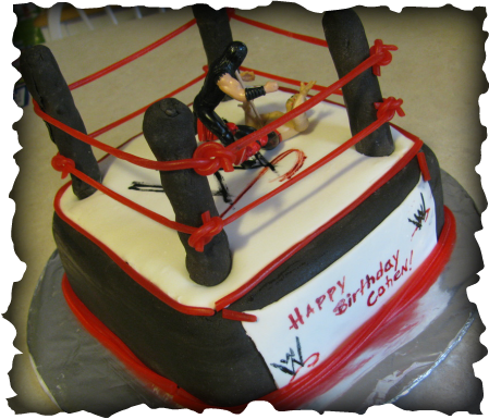 wrestling birthday cake