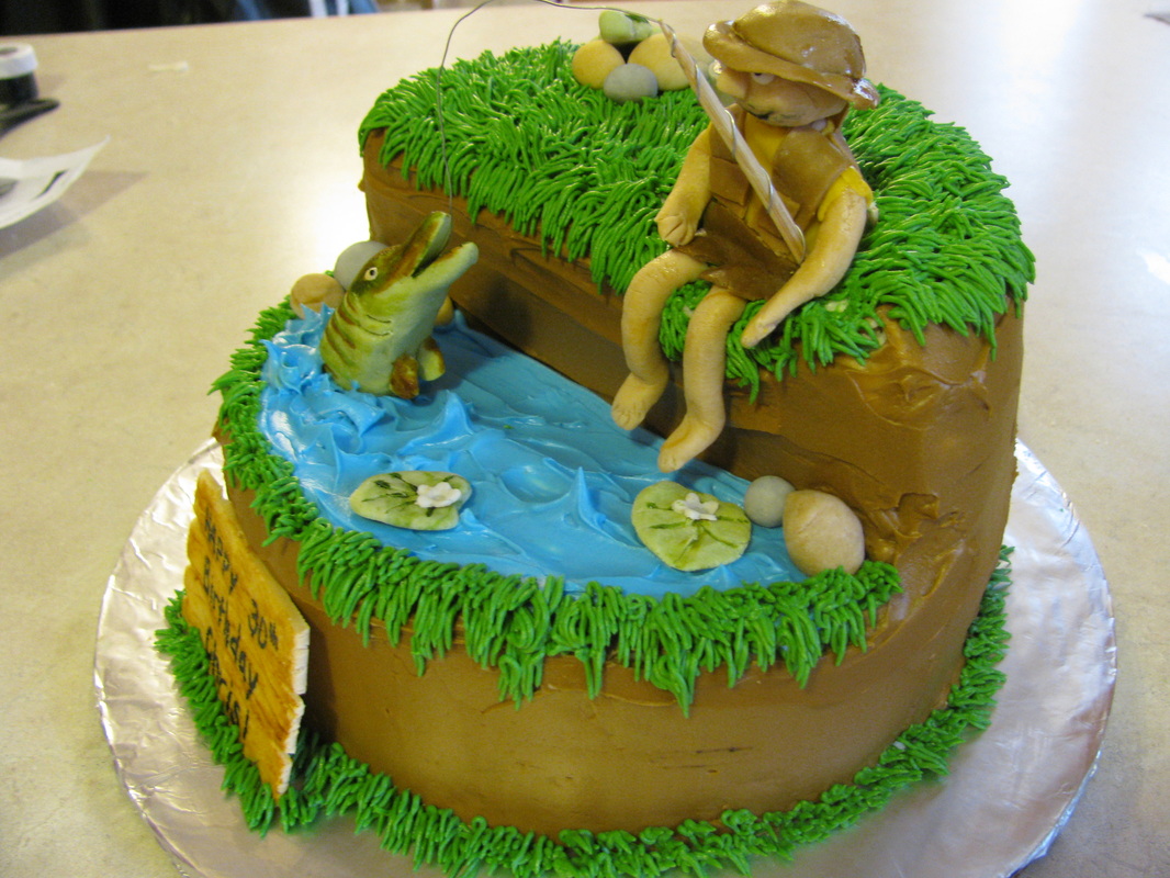 30th Birthday Fishing Theme Cake - The Sweet & Sassy Baker